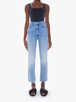 MOTHER High Waisted Rider Ankle Fray, Fish Out Of Water