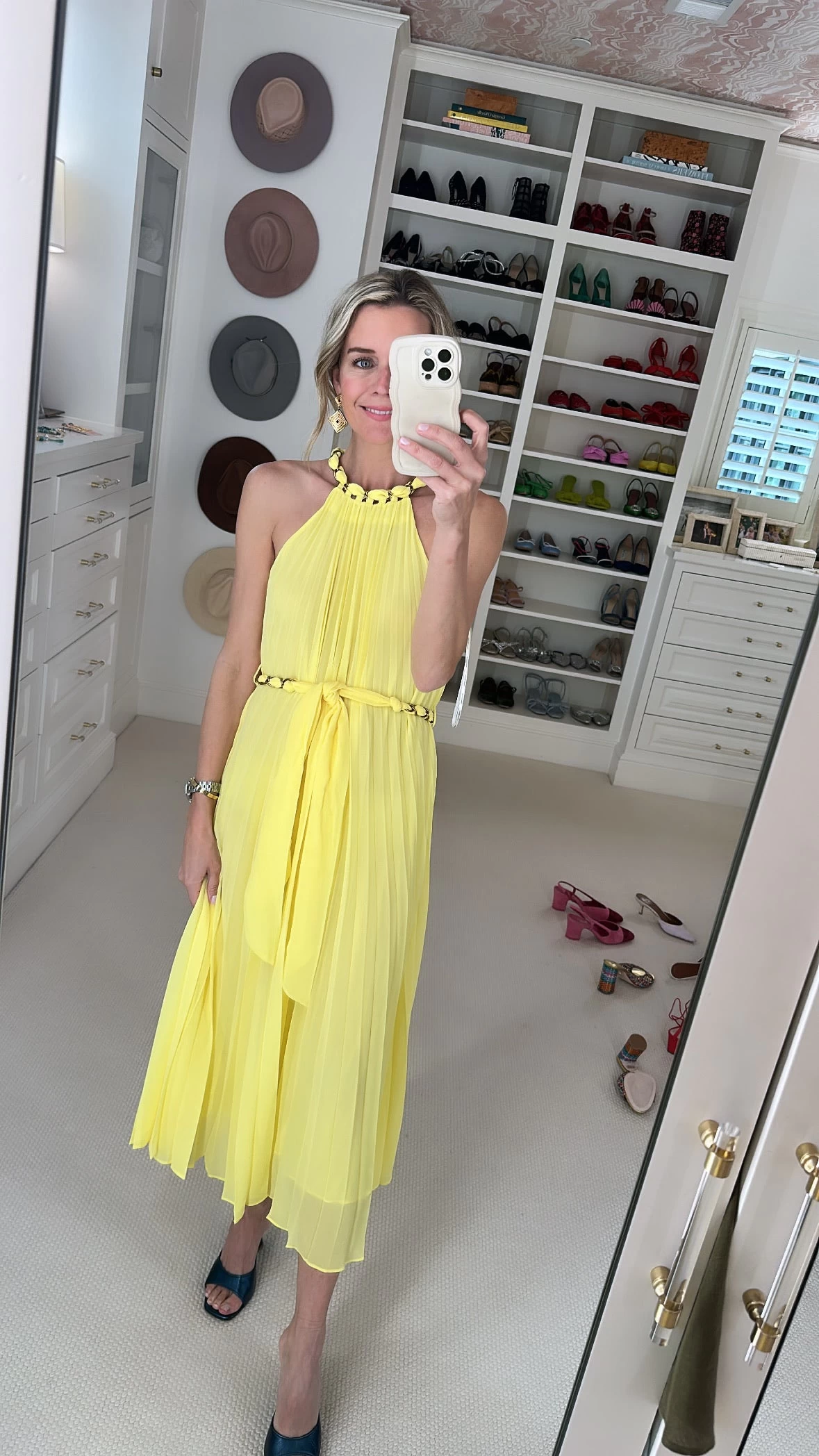 Zimmermann Sunray Pleat Midi Dress, Lemon 4 Zimmermann Sunray Pleat Midi Dress, Lemon - Image 2