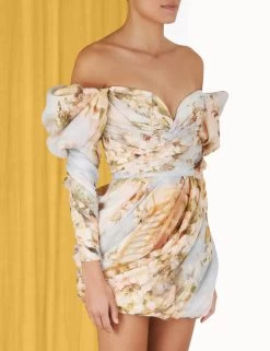 Zimmermann Luminosity Drape Mini Dress, Ivory Garden Floral -Fashion Comprehensive Discount Store 5.7964df231.ivgf .ivory garden floral