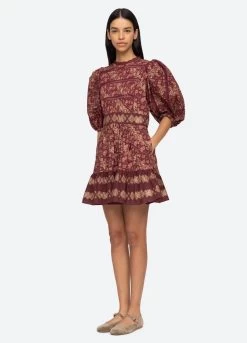 Giulia Dress, Maroon -Fashion Comprehensive Discount Store AW23 106 MAROON 1102