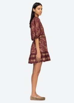 Giulia Dress, Maroon -Fashion Comprehensive Discount Store AW23 106 MAROON 1104