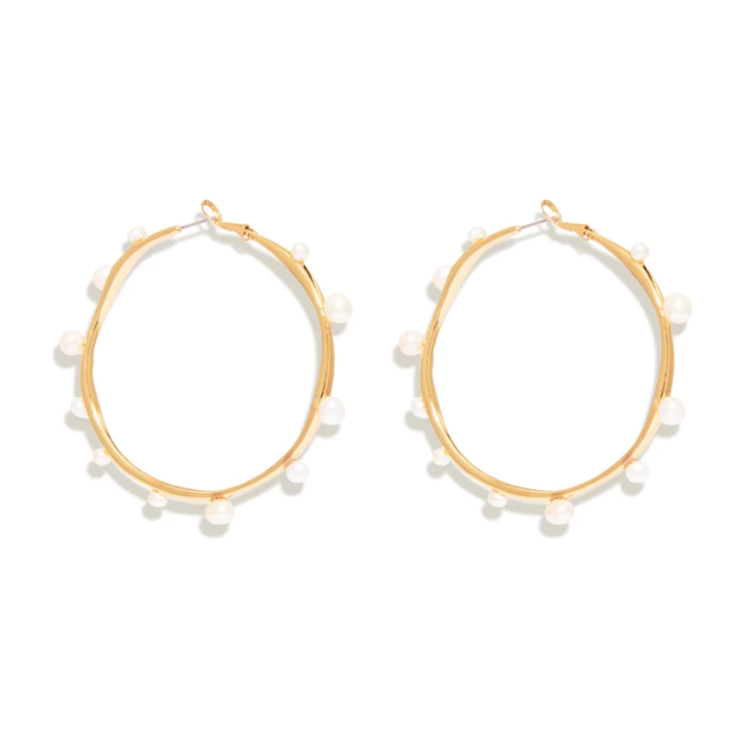 Isla Pearl Hoop, White Gold 3 Isla Pearl Hoop, White Gold
