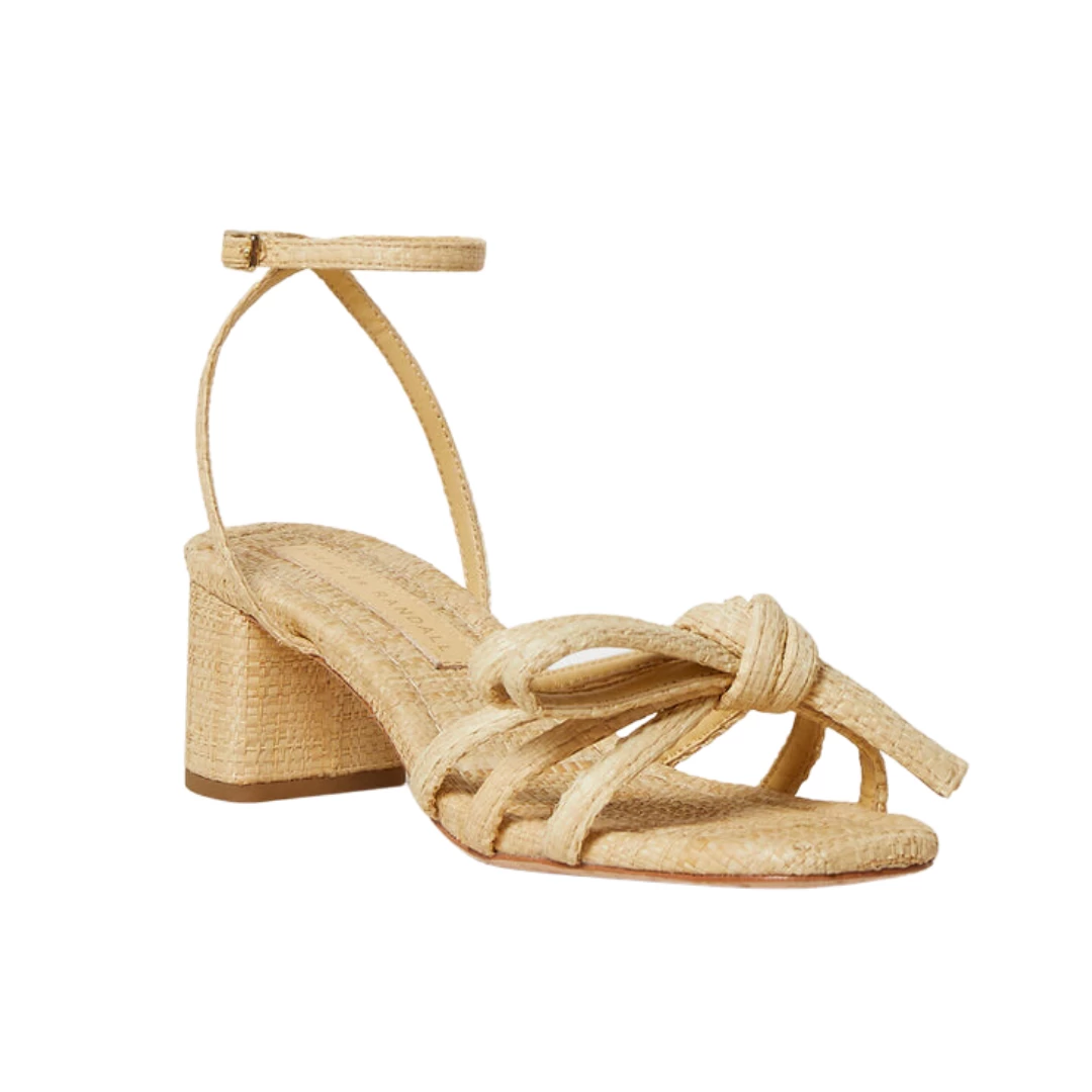 Loeffler Randall Mikel Bow Mid-Heel Sandal, Natural 3 Loeffler Randall Mikel Bow Mid-Heel Sandal, Natural