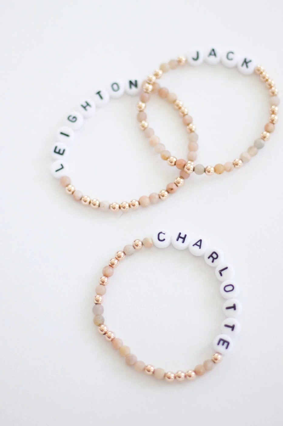 Personalized Moonstone X Gold Beaded Bracelet 4 Personalized Moonstone X Gold Beaded Bracelet - Image 3