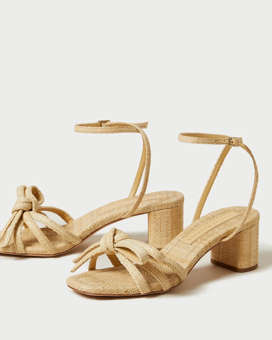 Loeffler Randall Mikel Bow Mid-Heel Sandal, Natural 4 Loeffler Randall Mikel Bow Mid-Heel Sandal, Natural - Image 2