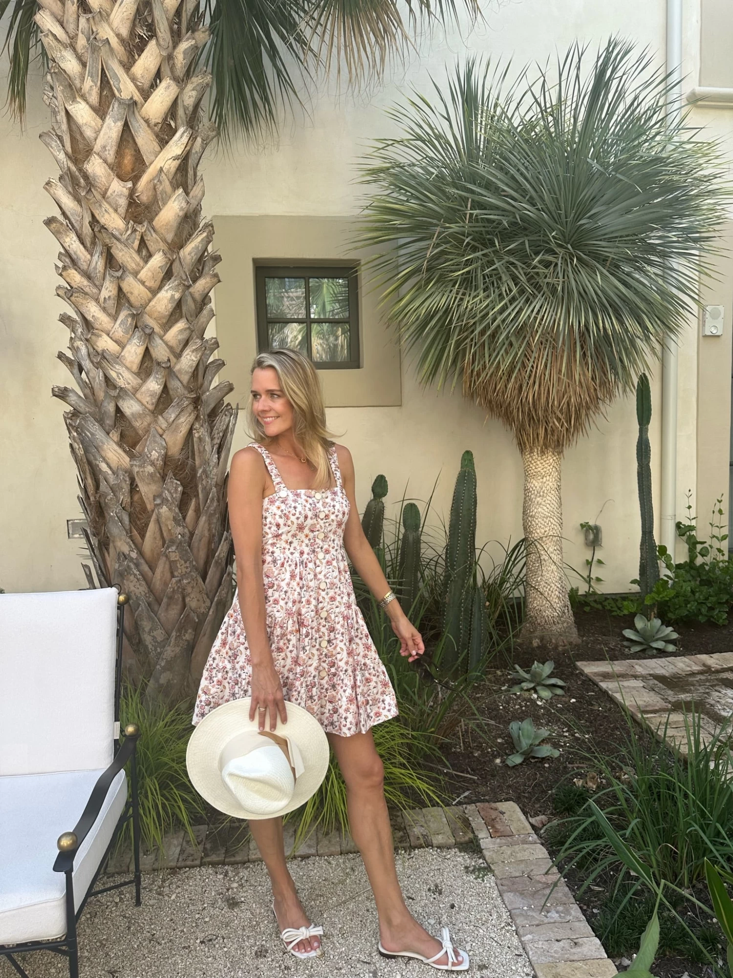 Tiered Button Detail Dress, Jacobean Cotton Poplin 5 Tiered Button Detail Dress, Jacobean Cotton Poplin - Image 3