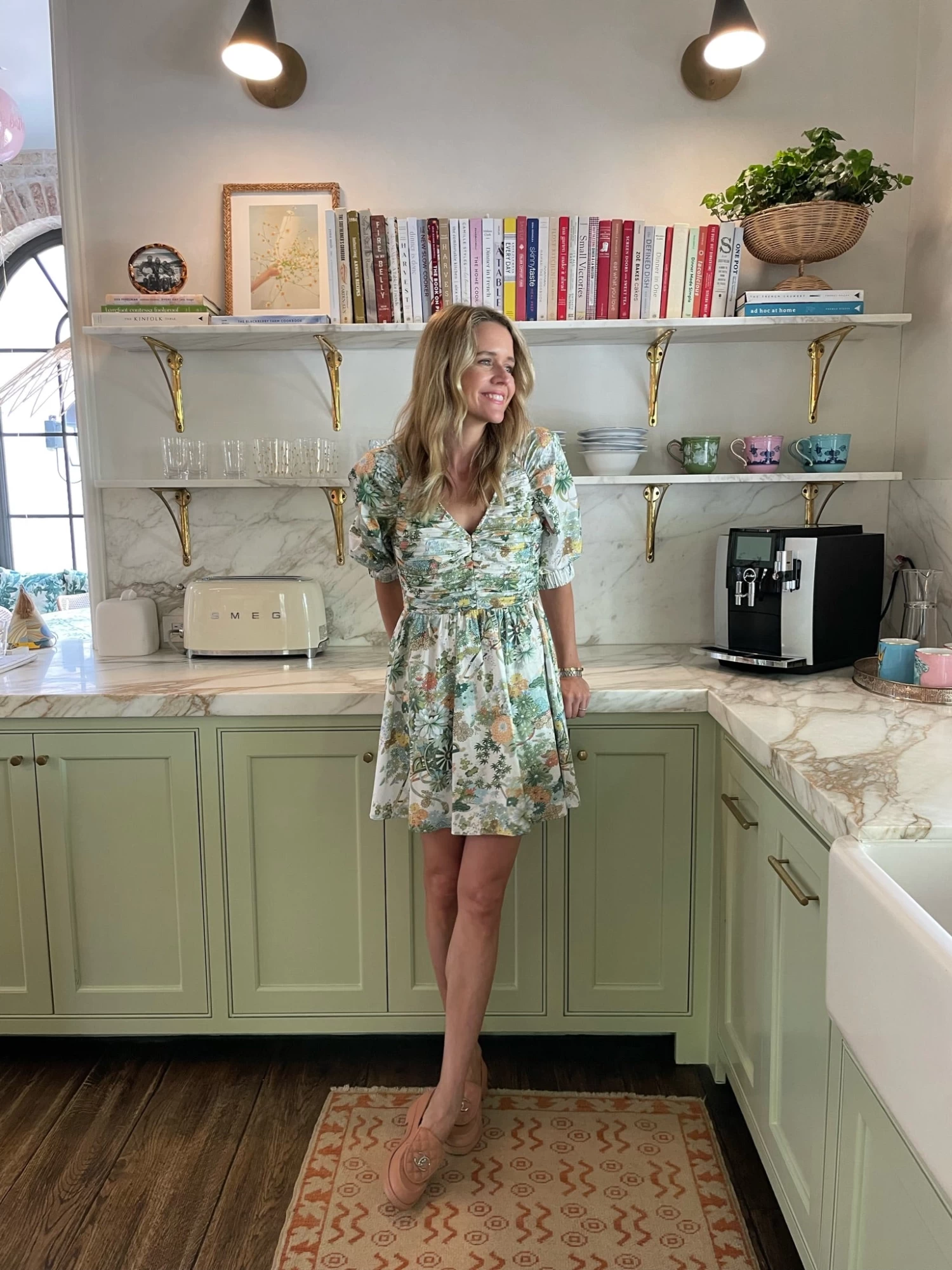 Ruched V-Neck Dress, Spring Chinoiserie 4 Ruched V-Neck Dress, Spring Chinoiserie - Image 2