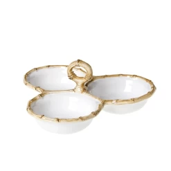 Classic Bamboo Natural Cocktail Triple Server