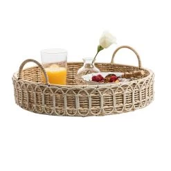 Provence Rattan Whitewash Round Tray -Fashion Comprehensive Discount Store RT02 10alt3