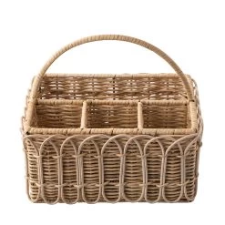 Provence Rattan Whitewash Silverware Caddy With Place For Napkins -Fashion Comprehensive Discount Store RT03 10alt2