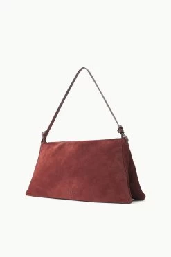 Staud Vivi Shoulder Bag, Mahogany Suede -Fashion Comprehensive Discount Store STAUD VIVI SHOULDERBAG MAHOGANY FALL 23 ECOM 2