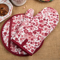 Field Of Flowers Mitt & Pot Holder 2pc Set - Ruby -Fashion Comprehensive Discount Store ScreenShot2022 09 28at3.48.23PM