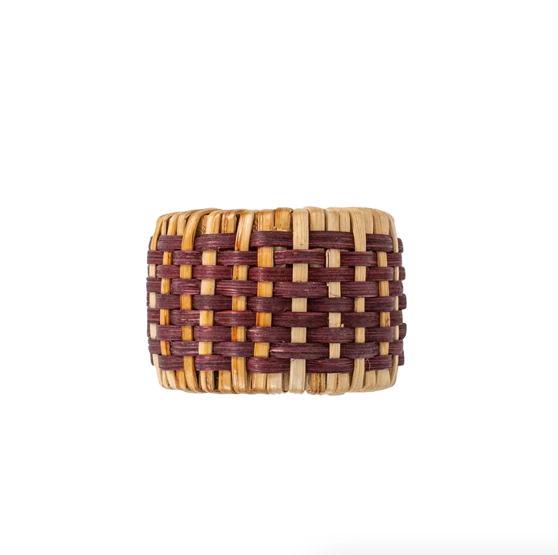 Woven Napkin Ring - Cranberry 3 Woven Napkin Ring - Cranberry