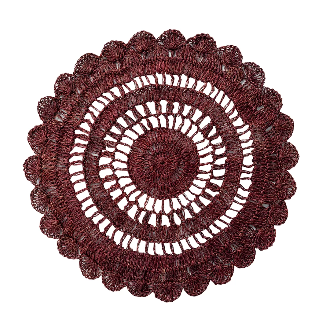 Macrame Placemat - Cranberry 3 Macrame Placemat - Cranberry
