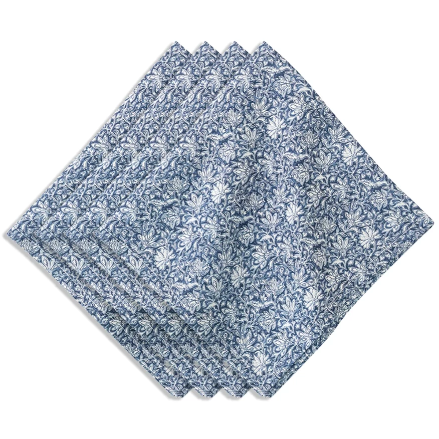 Veronica Beard Bohemian Vine Navy Napkin Set/4 3 Veronica Beard Bohemian Vine Navy Napkin Set/4