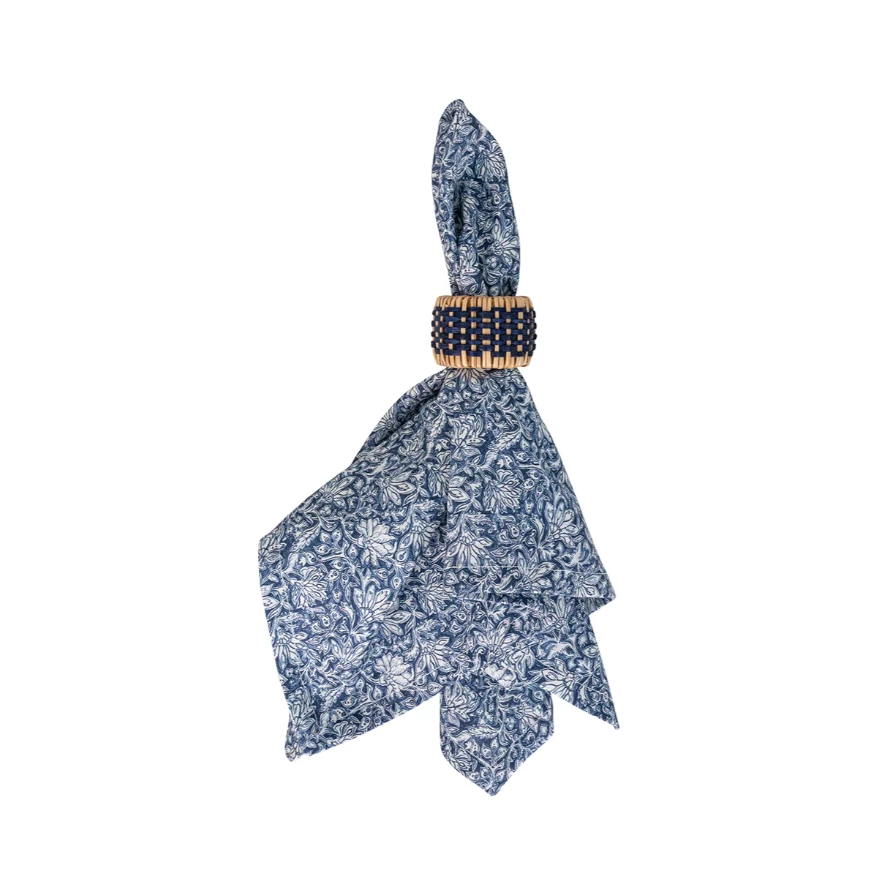 Veronica Beard Bohemian Vine Navy Napkin Set/4 4 Veronica Beard Bohemian Vine Navy Napkin Set/4 - Image 2
