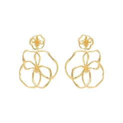Alba Floral Earrings, Gold