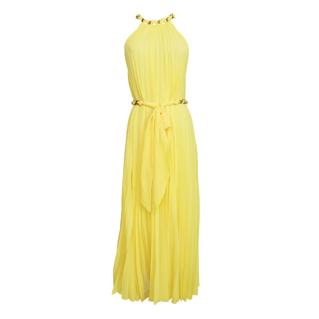 Zimmermann Sunray Pleat Midi Dress, Lemon 3 Zimmermann Sunray Pleat Midi Dress, Lemon