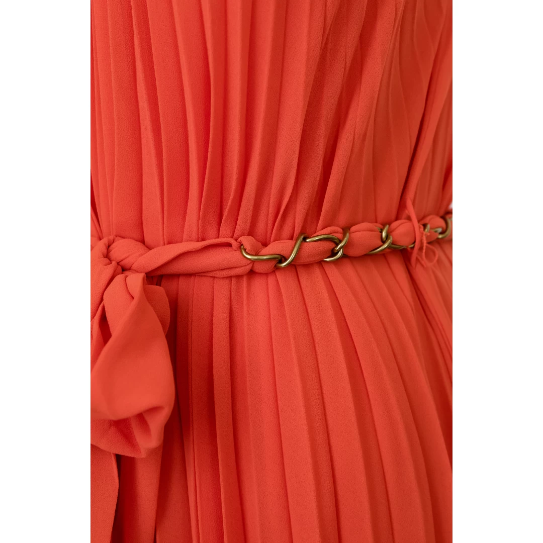 Zimmermann Sunray Pleat Midi Dress, Red 5 Zimmermann Sunray Pleat Midi Dress, Red - Image 3