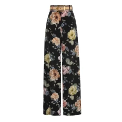 Zimmermann Luminosity Trouser, Multi Floral Black