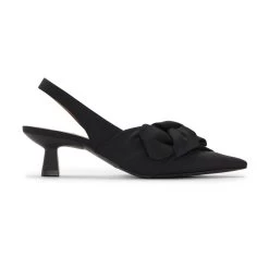Ganni Soft Bow Slingback Pump, Black