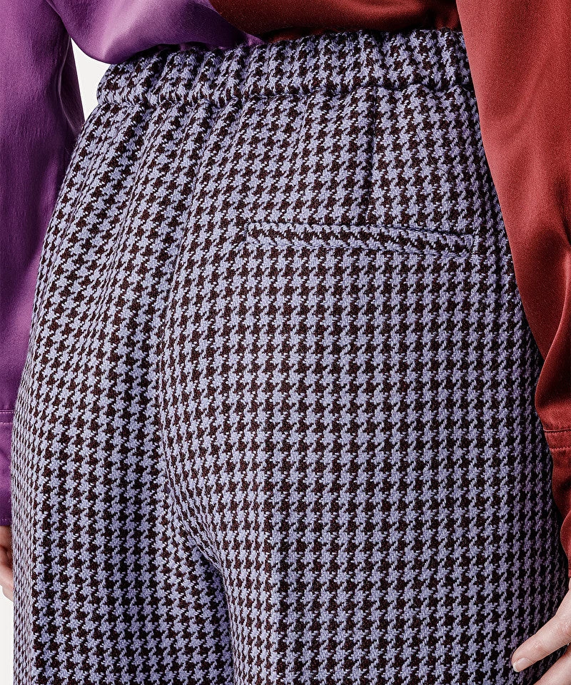 FORTE_FORTE Pied De Poule Elasticated Pants, Orquidea 6 FORTE_FORTE Pied De Poule Elasticated Pants, Orquidea - Image 4