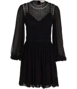 Zimmermann Luminosity Crochet Bodice Mini, Black