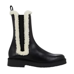 Staud Palamino Shearling Boot, Cream X Black